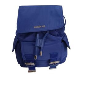 Madden NYC Women's Buckle Flap Backpack Blue